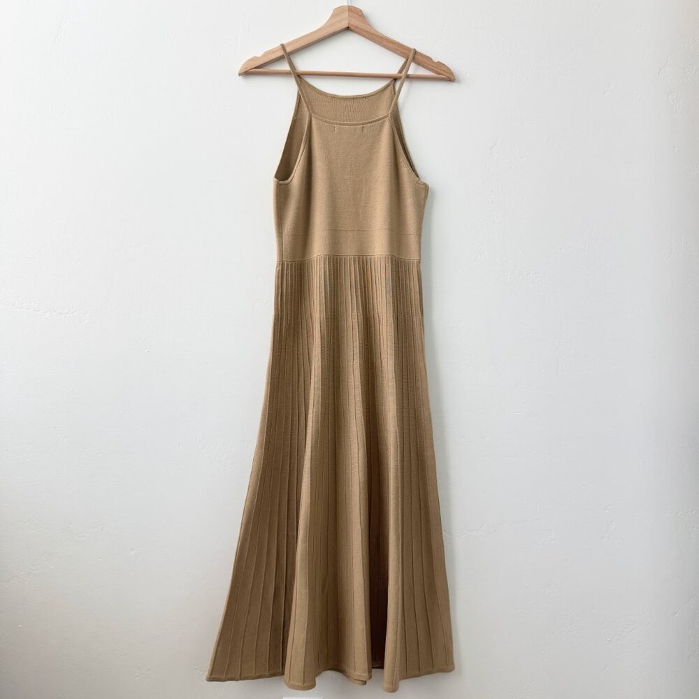 NWT Banana Republic Ribbed Knit Halter Midi Dress Camel Neutral S - Picture 5 of 8